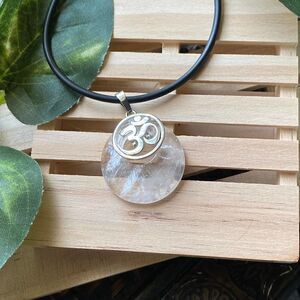 Rock Quartz OM Chakra Necklace